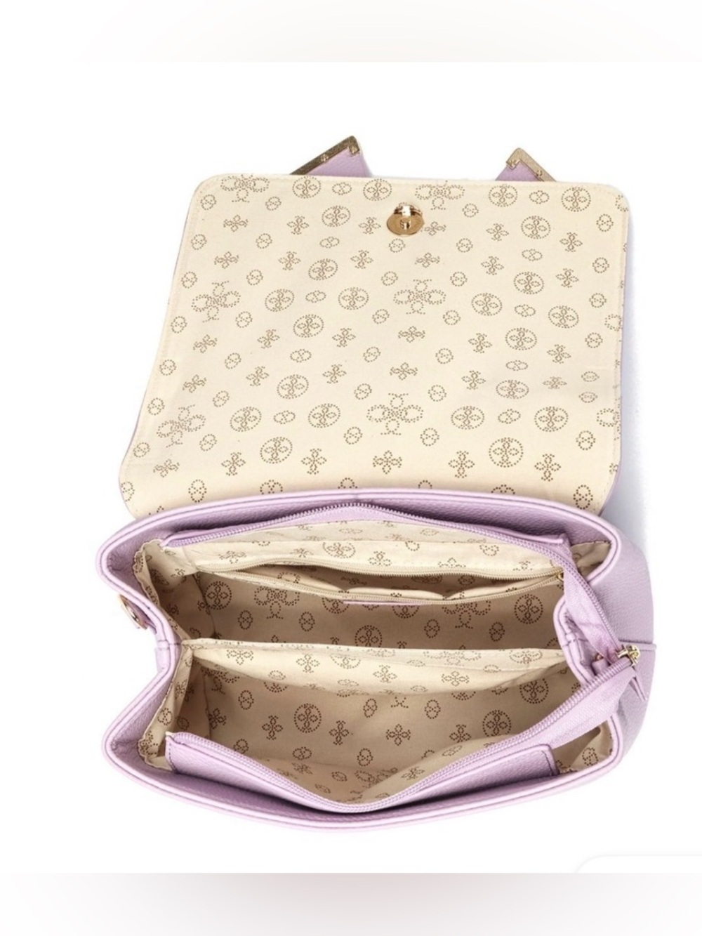 Like Dreams Vegan Leather Adjustable Strap Jasmine Bowtie Crossbody Bag, Lilac - Picture 5 of 7